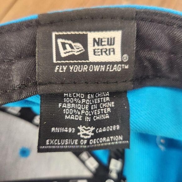 New Era 9forty Carolina Panthers Hat Cap Strap Back Blue Black Mens NFL Football - Picture 10 of 10